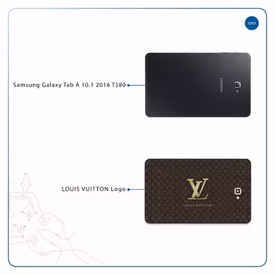 برچسب پوششی ماهوت مدل LOUIS-VUITTON-Logo مناسب برای تبلت سامسونگ Galaxy Tab A 10.1 2016 T580