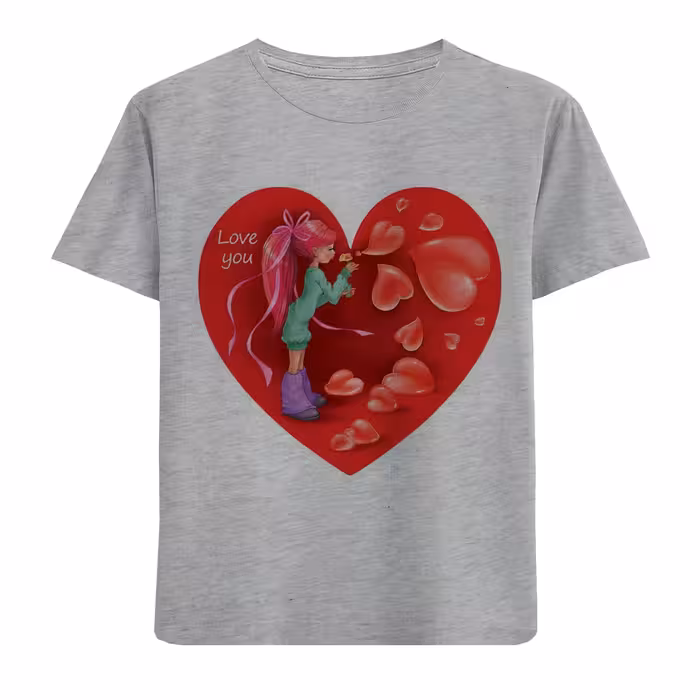 تی شرت آستین کوتاه بچگانه مدل قلب F551