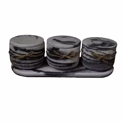 بانکه مدل سنگی کد 990 مجموعه 3 عددی به همراه سینی