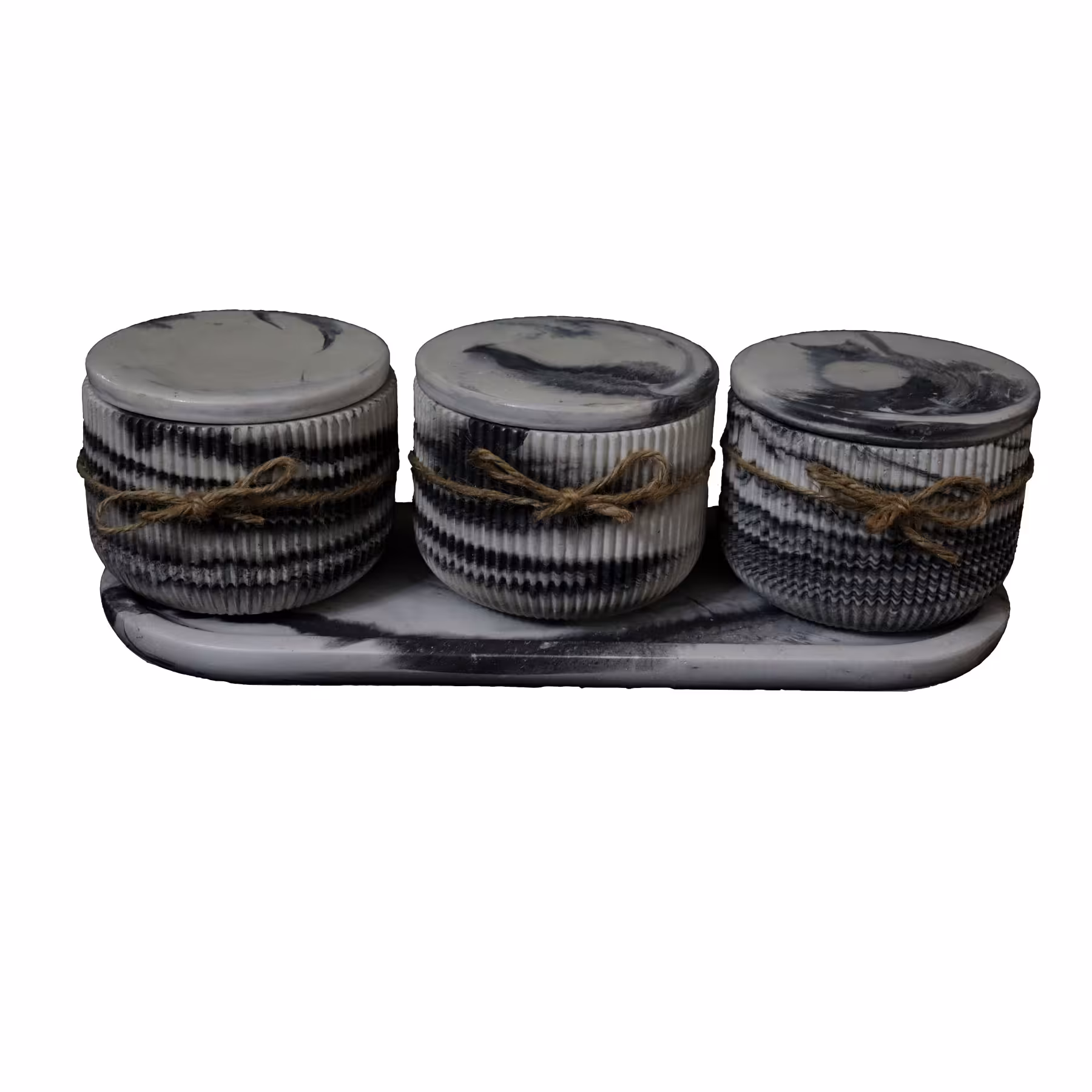 بانکه مدل سنگی کد 990 مجموعه 3 عددی به همراه سینی