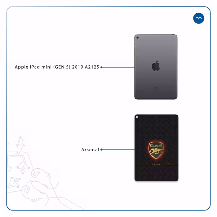 برچسب پوششی ماهوت مدل Arsenal مناسب برای تبلت اپل iPad mini (GEN 5) 2019 A2125