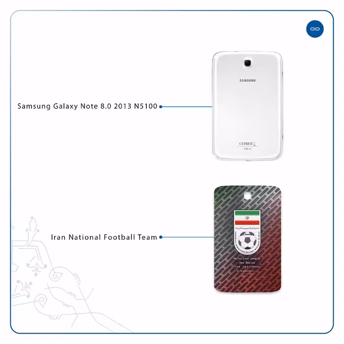 برچسب پوششی ماهوت مدل Iran-National-Football-Team مناسب برای تبلت سامسونگ Galaxy Note 8.0 2013 N5100