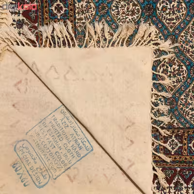 رومیزی قلمکار ممتاز اصفهان اثر عطريان طرح حصیری مدل G114 سایز ۸۰*۸۰ سانتی متر