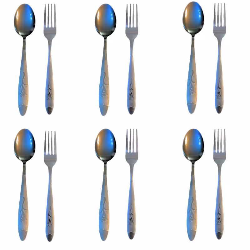 سرویس قاشق و چنگال 12 پارچه مدل لاله 