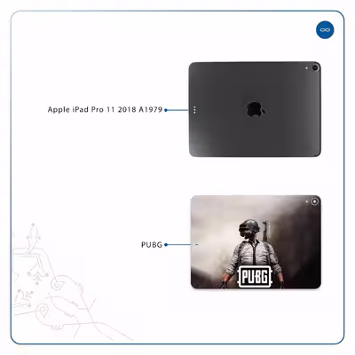 برچسب پوششی ماهوت مدل Pubg-Game مناسب برای تبلت اپل iPad Pro 11 2018 A1979