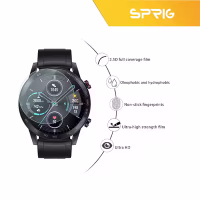 محافظ صفحه نمایش شیشه ای اسپریگ مدل SPG مناسب برای ساعت هوشمند هوآوی GT3 46mm بسته دو عددی