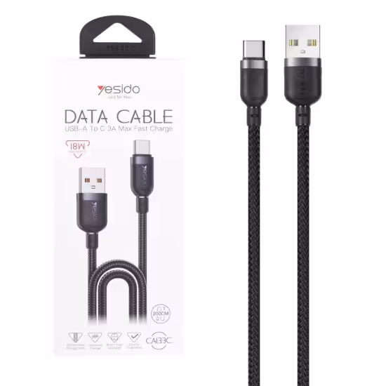 کابل تبدیل USB به USB-C یسیدو مدل CAI33C به طول 2 متر