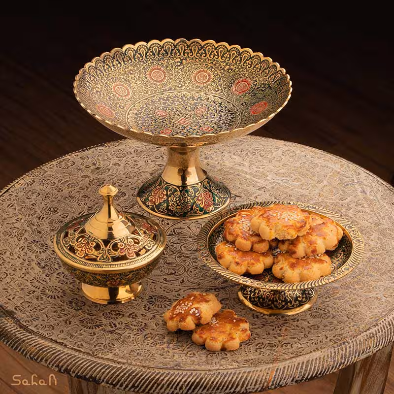 ست پذیرایی برنجی میناکاری کد 395