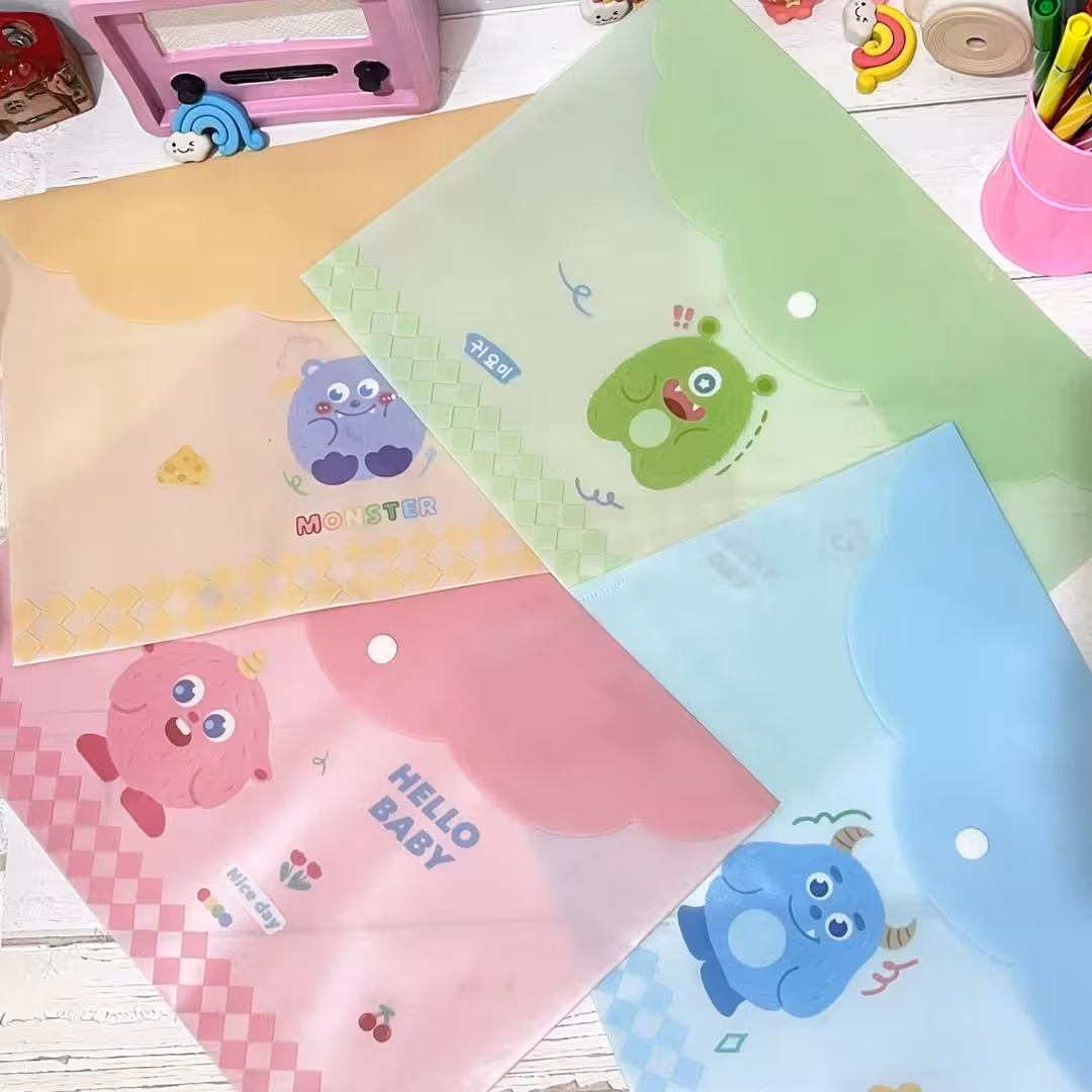 پوشه دکمه دار سایز آ4 هیولای کیوت