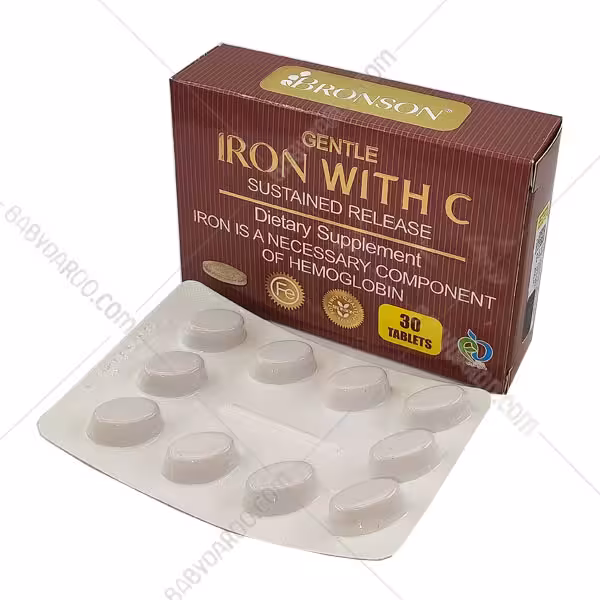 قرص آهسته رهش آهن و ویتامین C برونسون