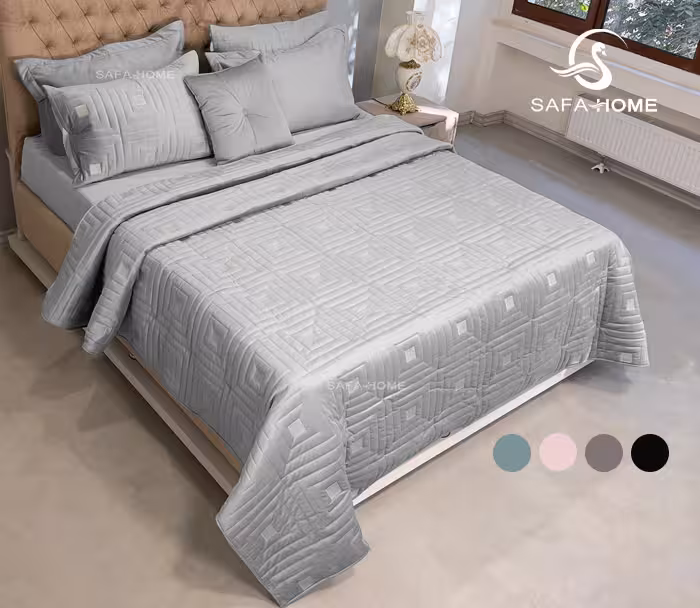 روتختی مخمل دونفره طرح جیلین 7 تکه