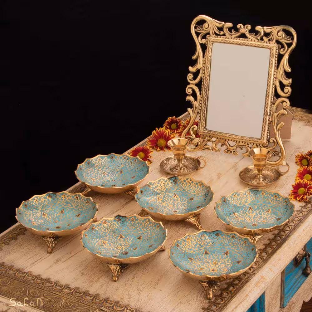 ست هفت سین برنجی میناکاری کد 1096