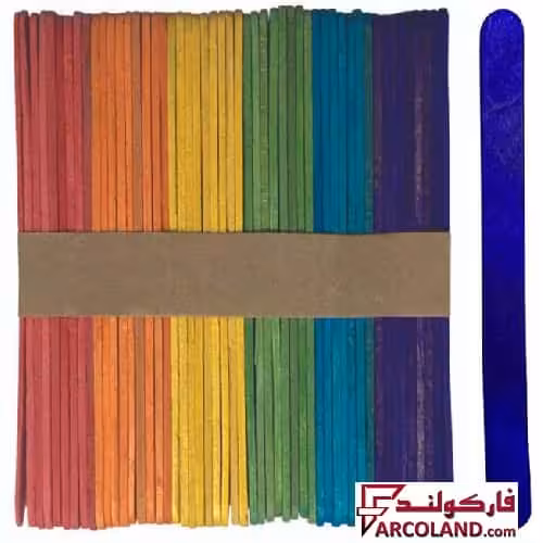 چوب بستنی رنگی بسته 50 عددی باریک