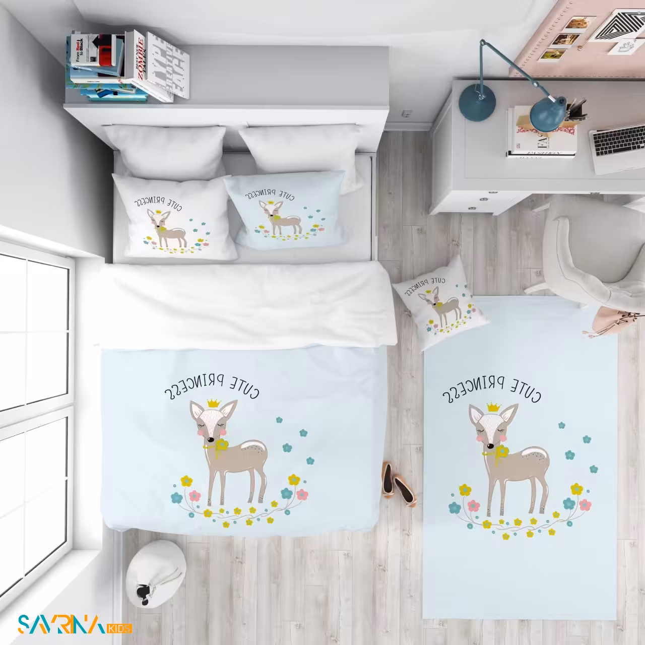 سرویس روتختی طرح آهو کوچولو یک نفره کد AS1739