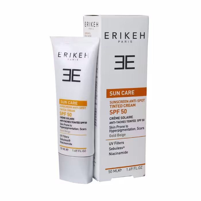 کرم ضد آفتاب و ضد لک SPF50 بژ طلایی اریکه 50 میلی لیتر