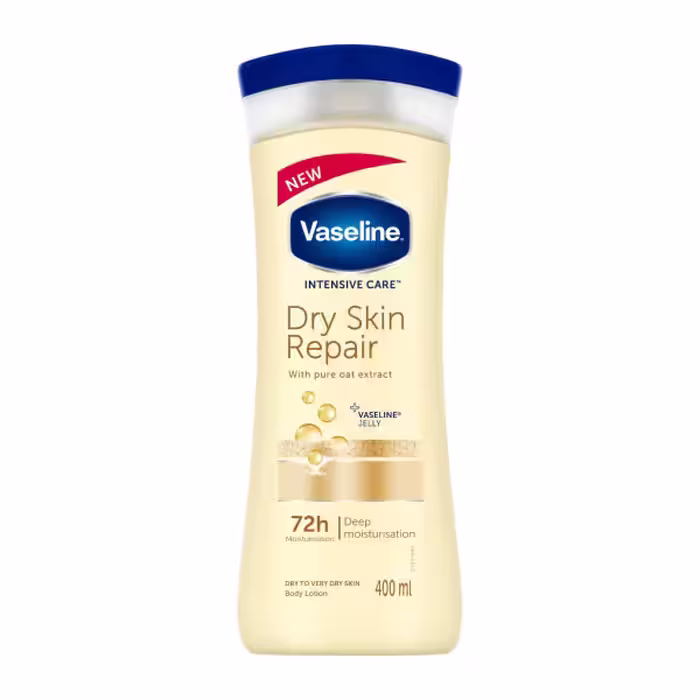 لوسیون بدن وازلین Vaseline مدل Dry skin repair اصل | حجم 400 میلی لیتر