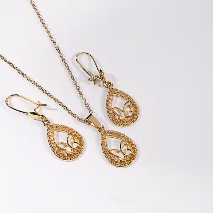 نیسمت طلایی زنانه رنگ ثابت دارای زنجیر مدل 958