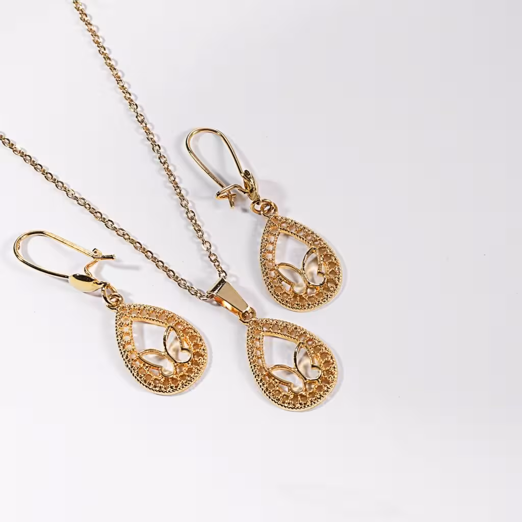 نیسمت طلایی زنانه رنگ ثابت دارای زنجیر مدل 958