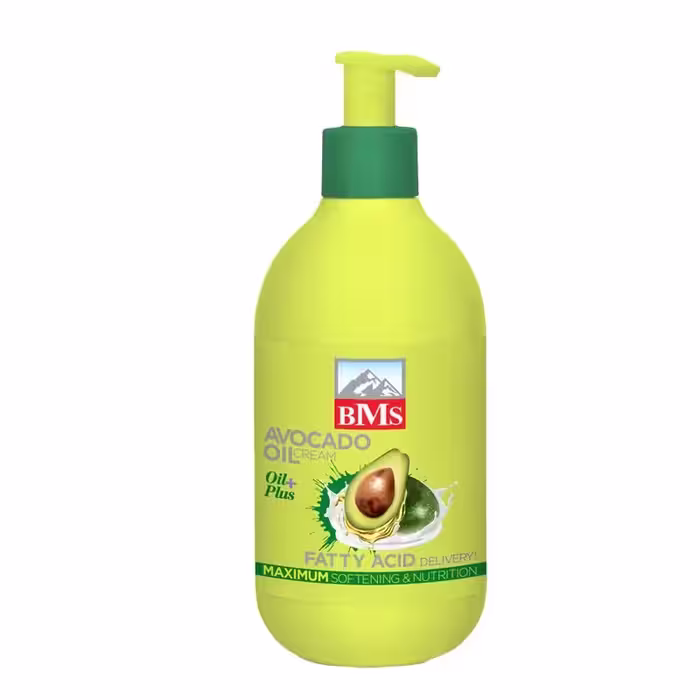 کرم مرطوب کننده دست و صورت بی ام اس مدل AVOCADO OIL مناسب انواع پوست حجم 300 میلی لیتر