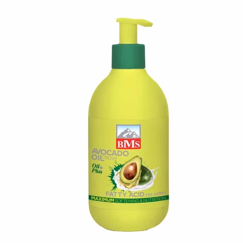 کرم مرطوب کننده دست و صورت بی ام اس مدل AVOCADO OIL مناسب انواع پوست حجم 300 میلی لیتر