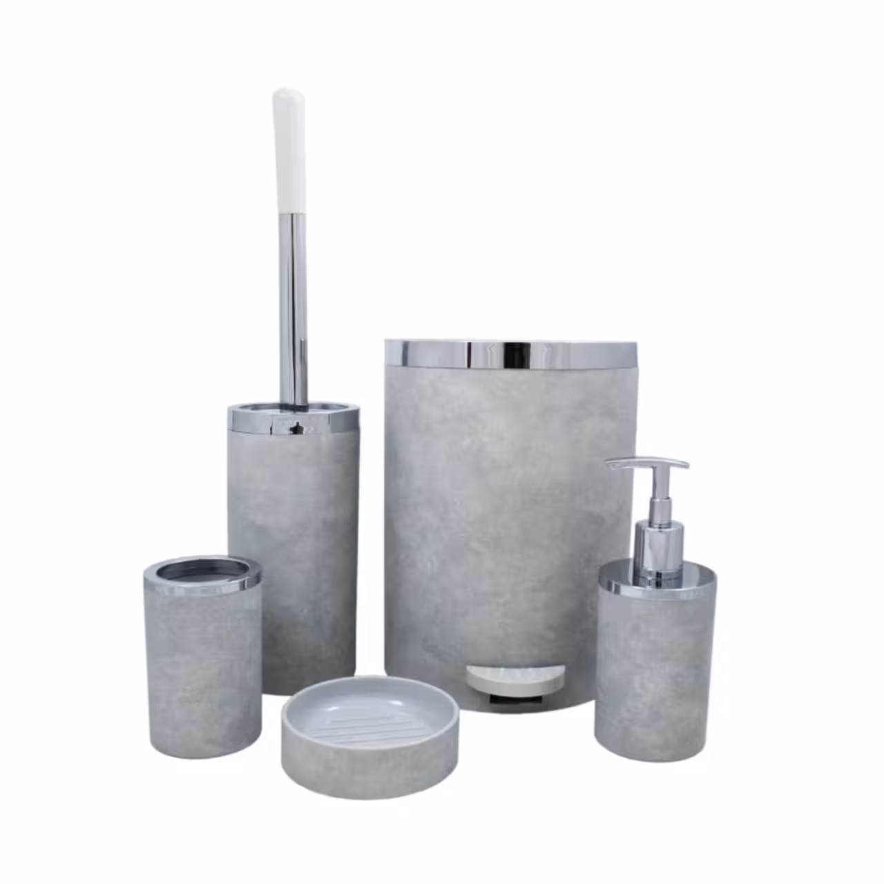 سرویس 5 پارچه هارمونی مدل روشا طرح بتن طوسی کروم