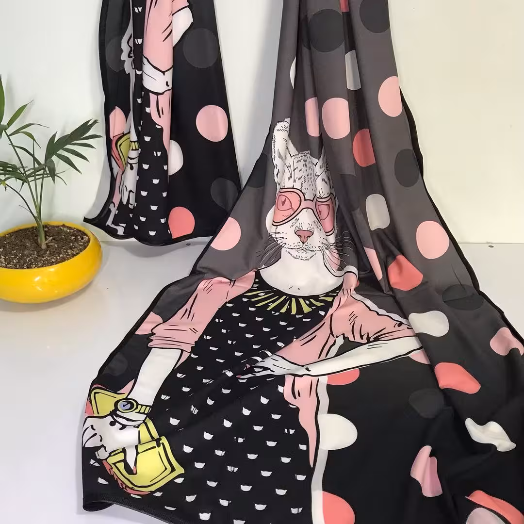 شال فانتزی کرپ نخ خالدار   فوق العاده خاص و جذاب و باکیفیت 