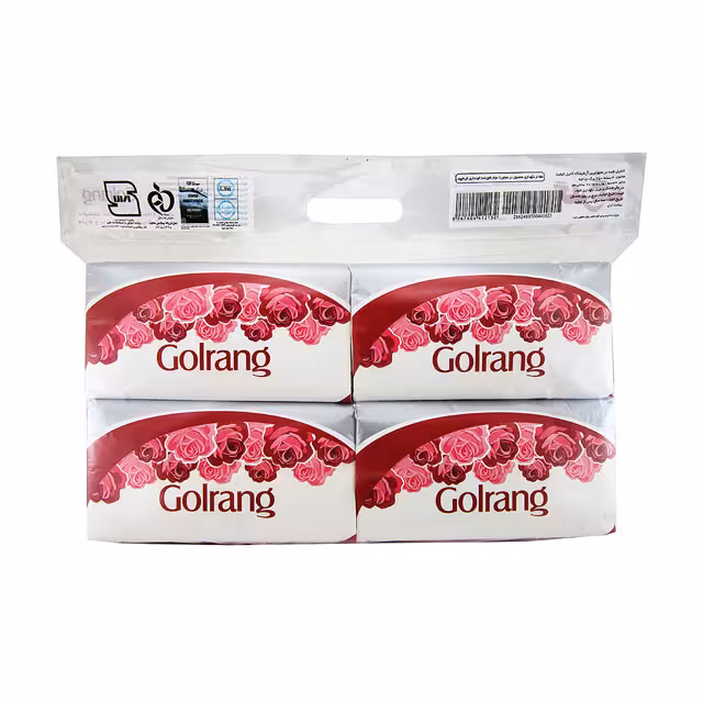 دستمال 250 برگ مدل Flower گلرنگ بسته 4 عددی