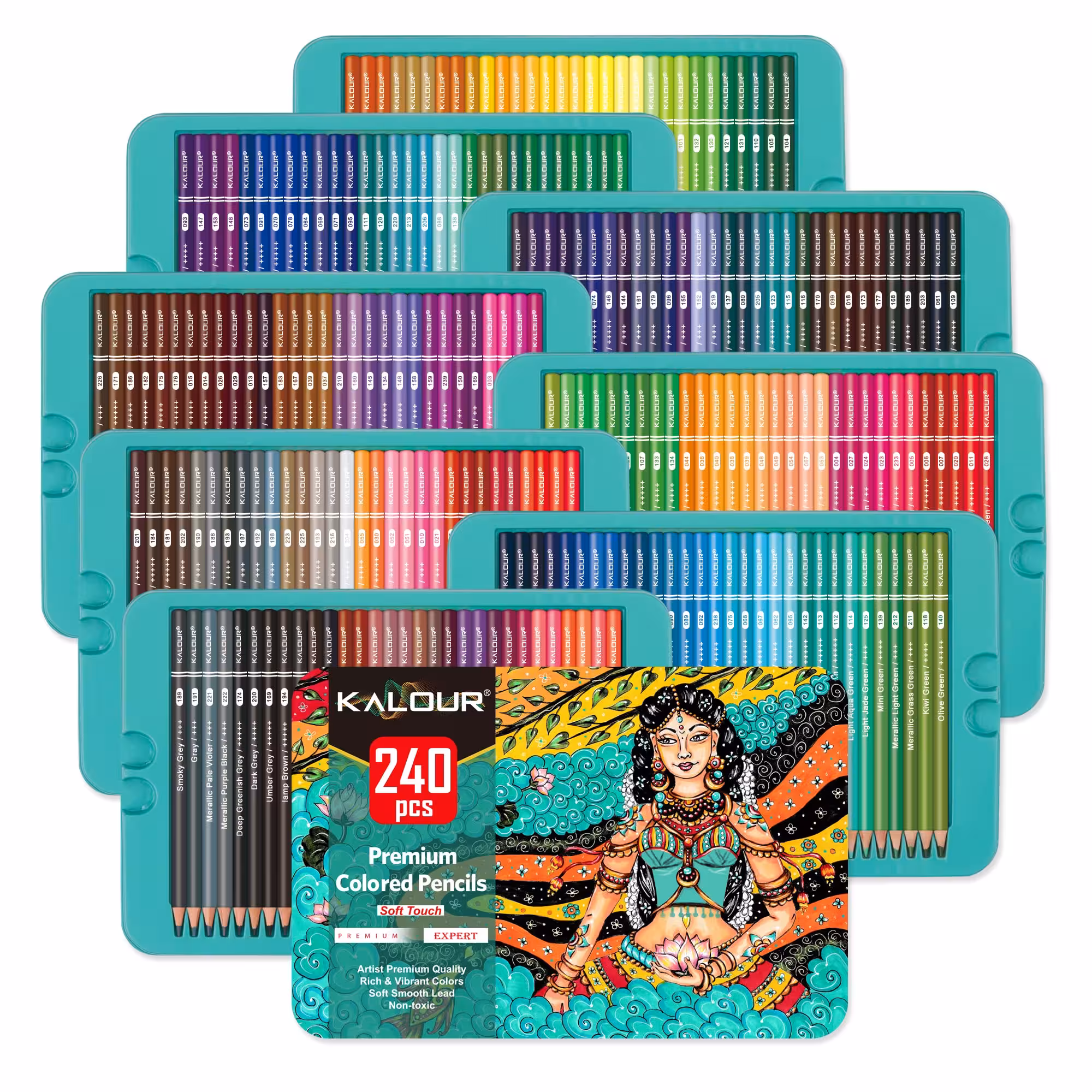 مداد رنگی 240 رنگ Kalour