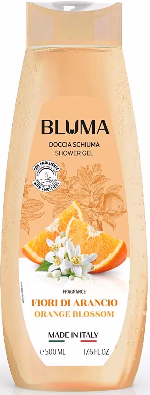 شامپو بدن ایتالیایی بلوما Bluma مدل FIORI ARANCIO حاوی عصاره بهارنارنج 500 میل