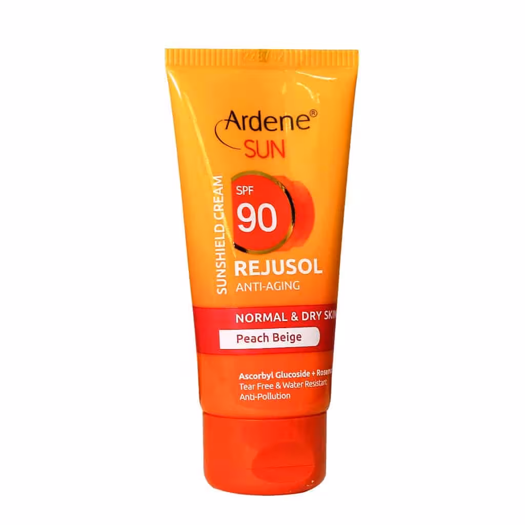 کرم ضد آفتاب رنگی بژ هلویی SPF90 آردن مناسب پوست معمولی و خشک 50 گرمی