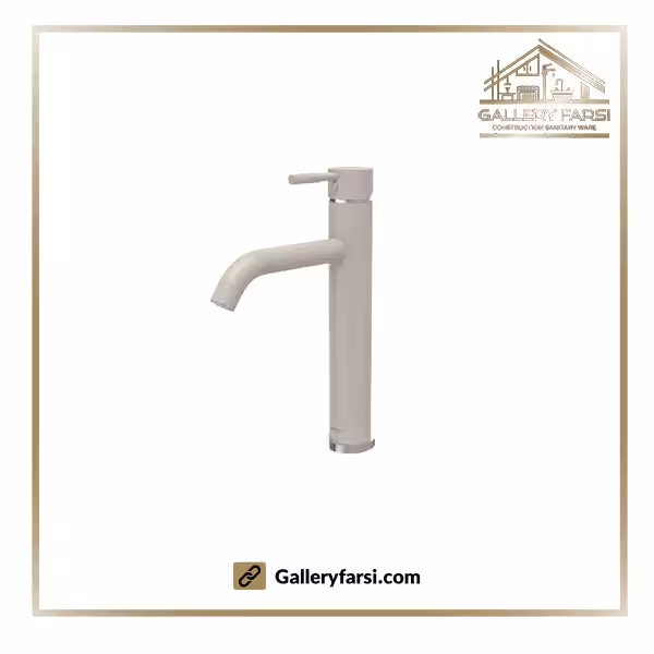 شیر روشویی شودر پایه بلند مدل مارینو شیری کروم