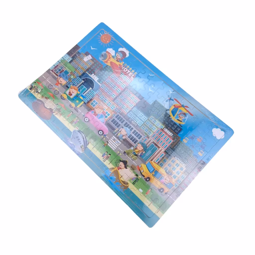 پازل چوبی سایز A3 طرح شهر کد WD5836