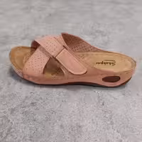صندل طبی زنانه مدل تیراژه 101 پشت چرم شهپر (رنگ کالباسی)