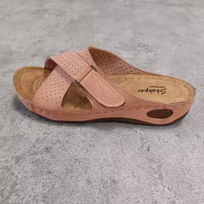 صندل طبی زنانه مدل تیراژه 101 پشت چرم شهپر (رنگ کالباسی)
