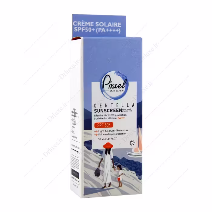 کرم ضد آفتاب SPF50 سنتلا پیکسل مناسب انواع پوست، حجم 50 میل
