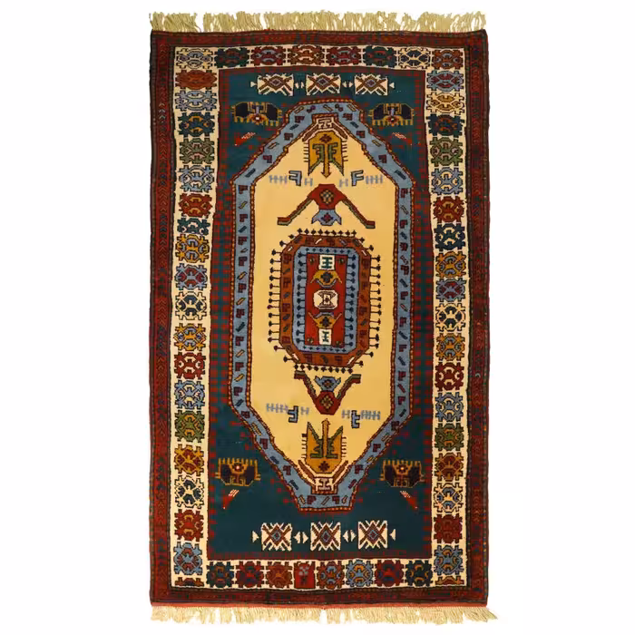 فرش دستباف کرمانج دو و نیم متری طرح حوضی