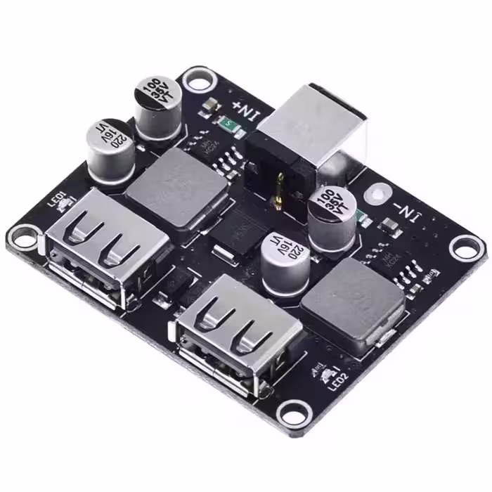 ماژول کاهنده ولتاژ DC با قابلیت فست شارژ QC3 با 2 خروجی USB