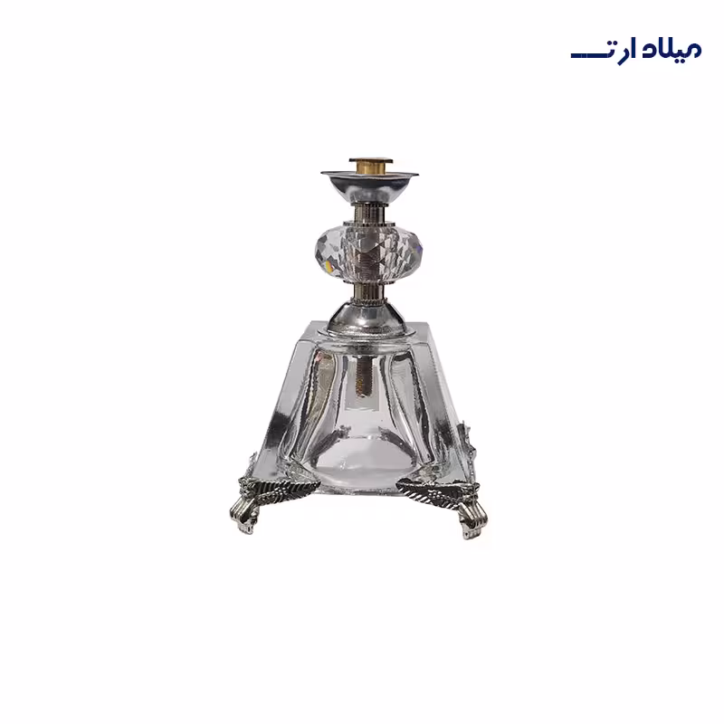 پایه کریستال نقره ای 14*13 سانت