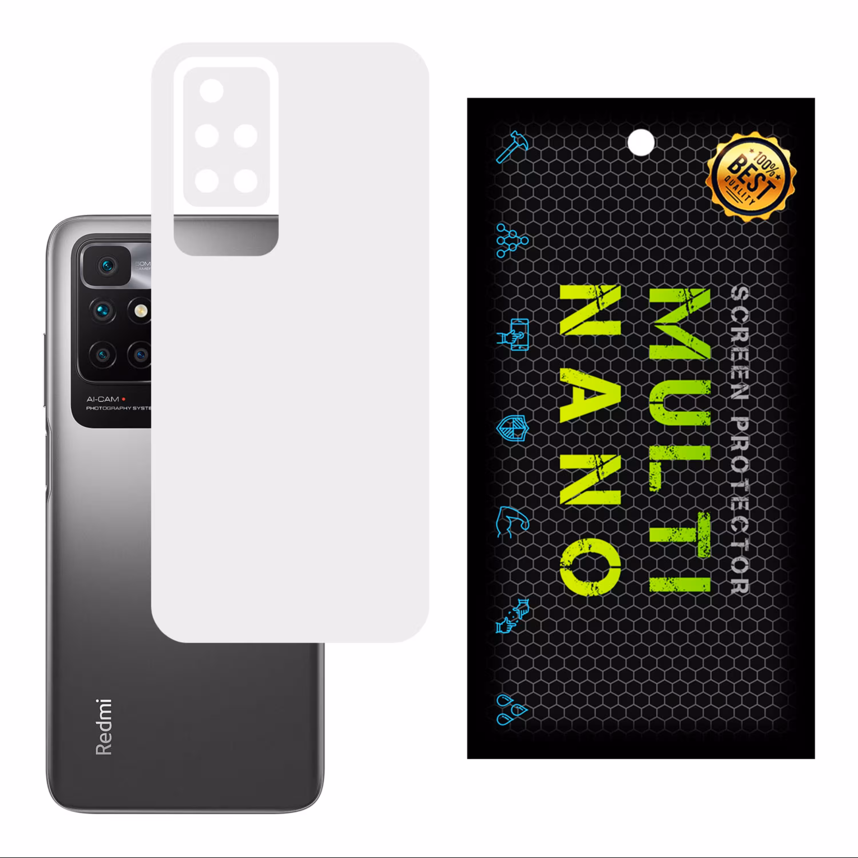 برچسب پوششی MultiNano مدل X-F1M- White برای پشت موبایل شیامیRedmi   10 2022 