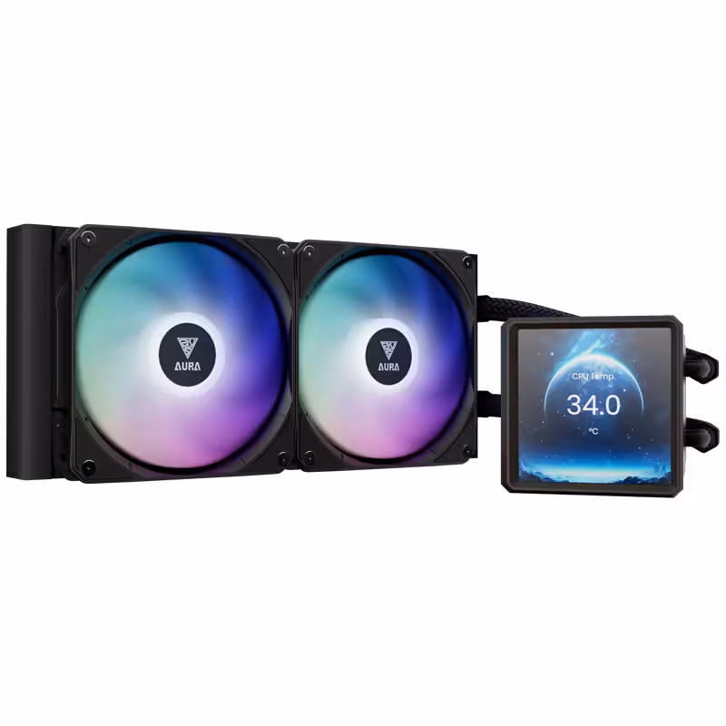 خنک کننده مایع پردازنده گیم دیاس مدل Aura GL240 LCD ARGB Black