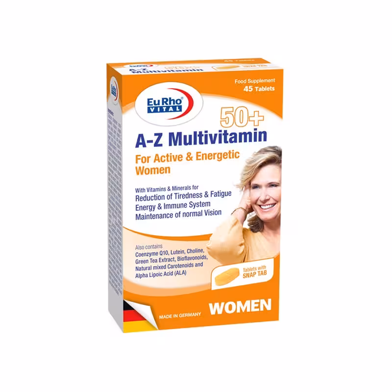 قرص A Z مولتی ویتامین بالای 50 سال بانوان یوروویتال 45 عدد | Eurho Vital A Z Multivitamin 50 For Women
