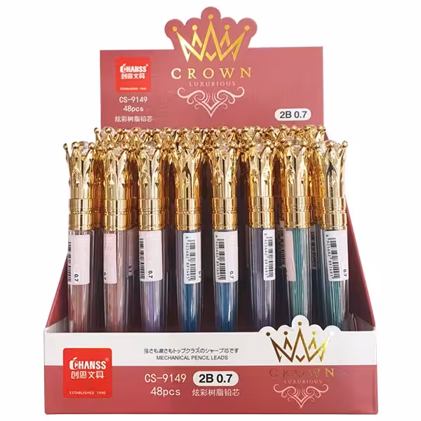 نوک رنگی مداد نوکی 0.7 رنگ های سبز آبی قرمز و بنفش