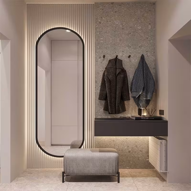 آینه مدل قدی چوبی طرح سرو w-130