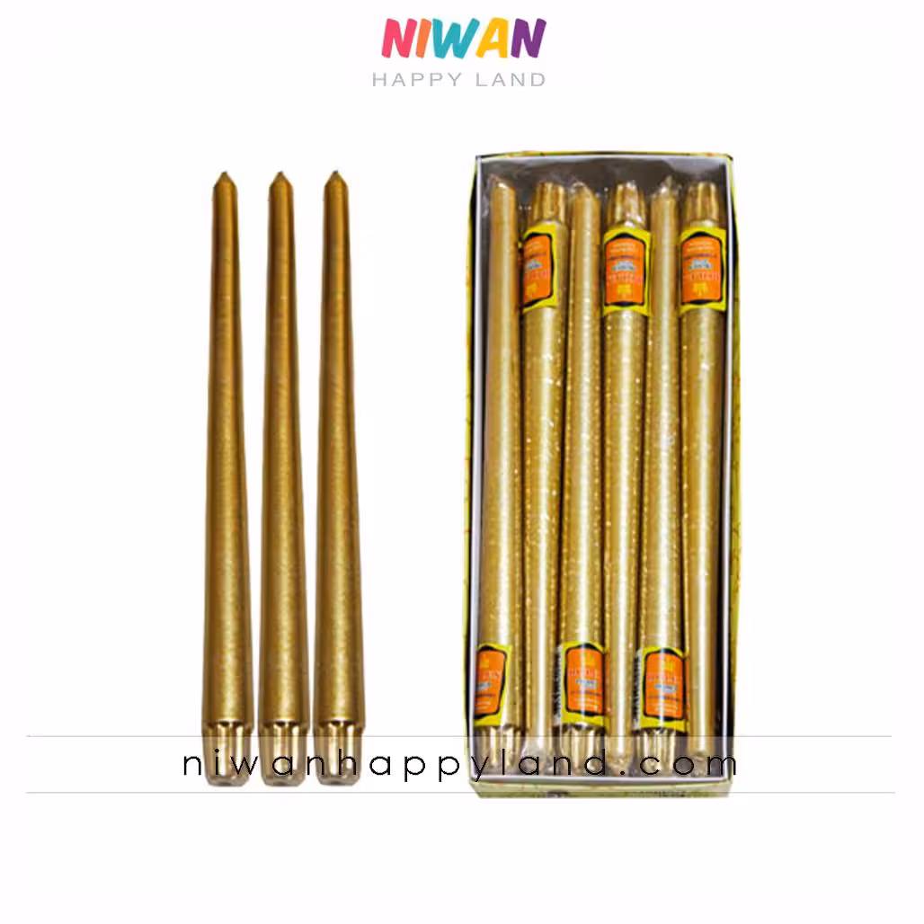 شمع قلمی طلایی 30سانتی