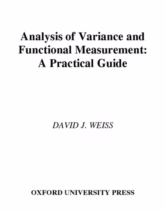 خرید و دانلود نسخه کامل کتاب Analysis of Variance and Functional Measurement: A Practical Guide includes