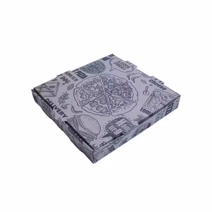 جعبه پیتزا سایز 32 چاپی تکرنگ کرافت دوبلکس 100 عددی آسوریک