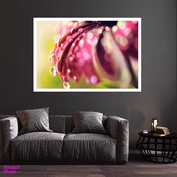 تابلو بکلیت طرح گل و قطره شبنم مدل قاب شاسی W-s8552