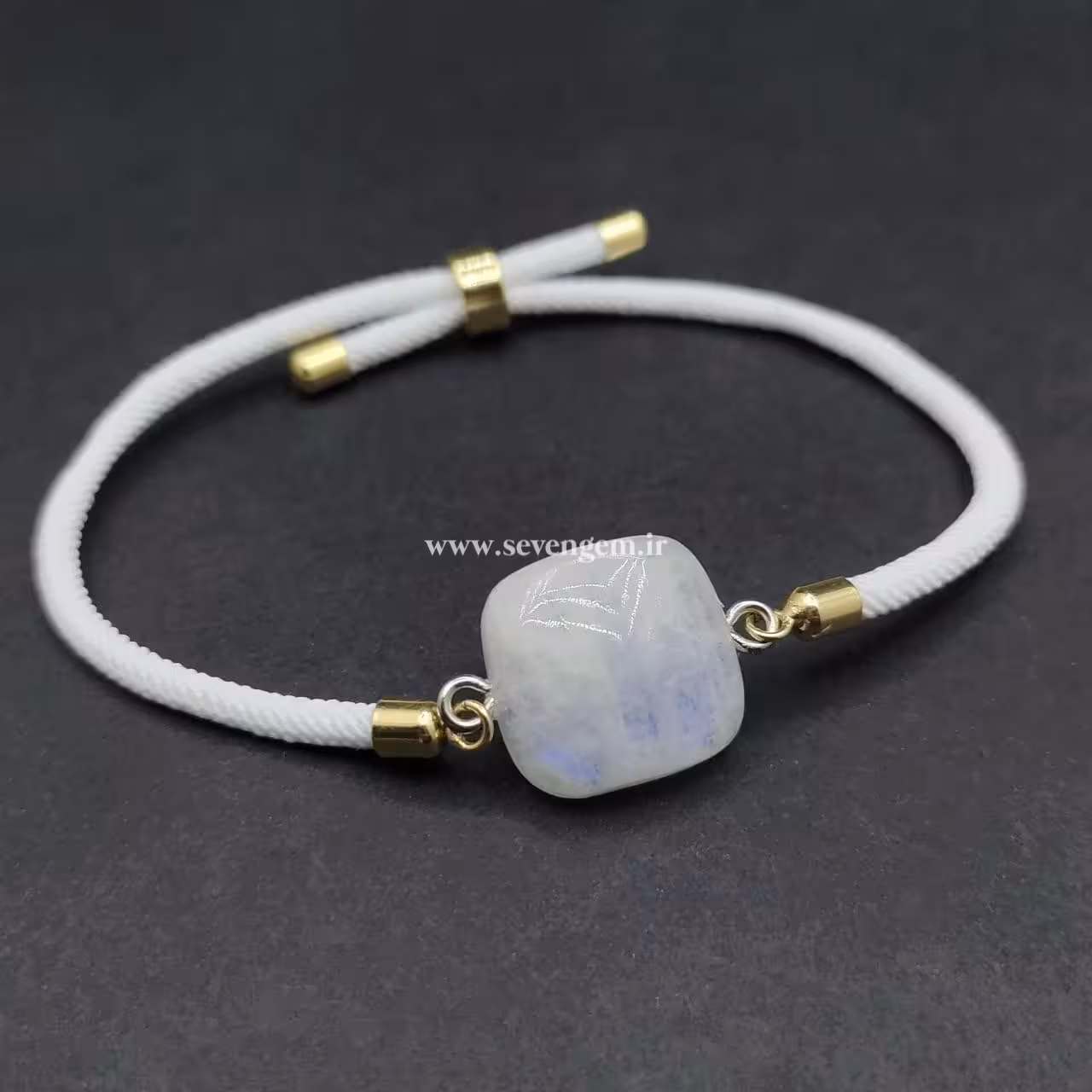 دستبند زنانه لابرادوریت سفید (کدA772)