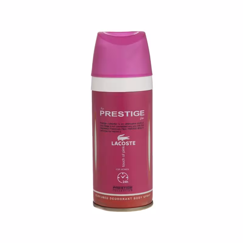 اسپری خوشبو کننده بدن زنانه پرستیژ مدل Lacoste Touch of Pink حجم 150 میلی لیتر