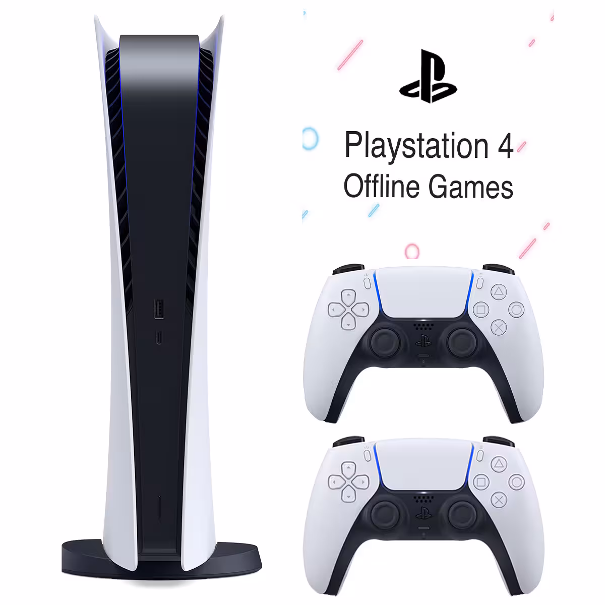 باندل کنسول بازی سونی مدل (Playstation 5 (1000 Digital Editoin   پکیج نصب بازی آفلاین 5 بازی انتخابی